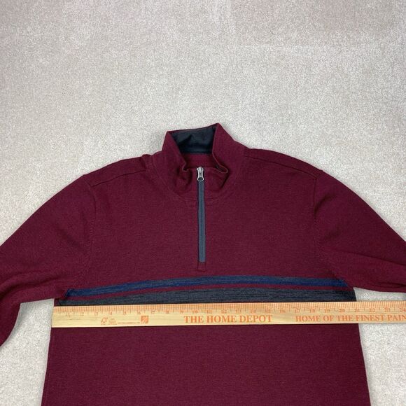 Prana Sweater Men's Large Striped Holberg 1/4 Zip Wool Blend Gorpcore Outdoors - Picture 10 of 12